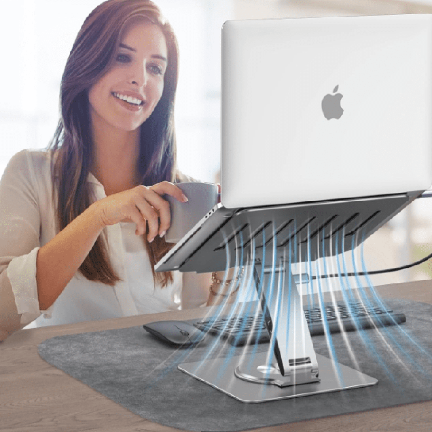 Laptop Docking Station for MacBook Pro/Air/Dell/HP/Surface HC 11-in-1 USB C Hub 360°Rotatable Laptop Stand