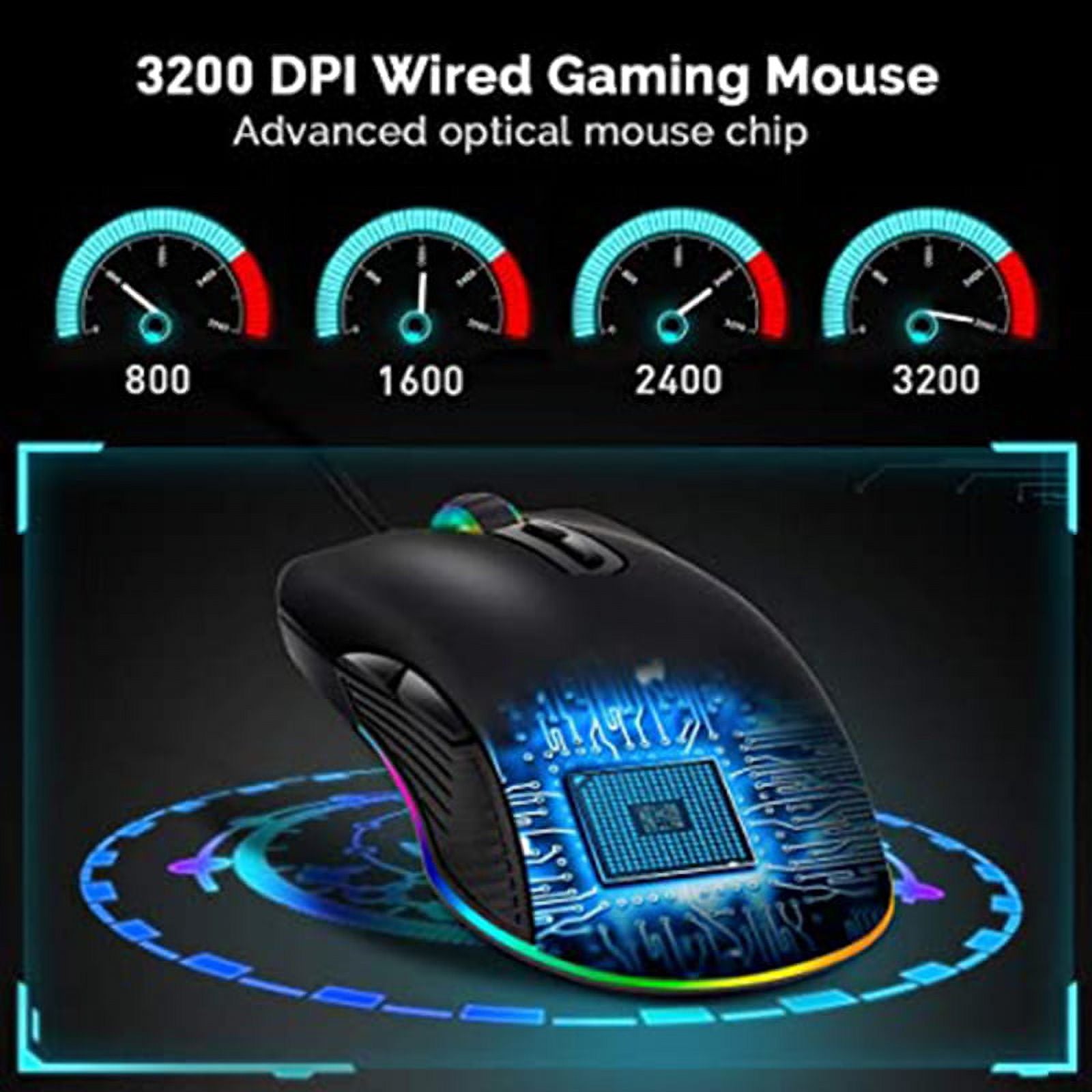 USB C Mouse Type Ergonomic Wired RGB Gaming Optical