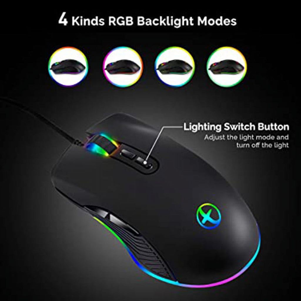 USB C Mouse Type Ergonomic Wired RGB Gaming Optical