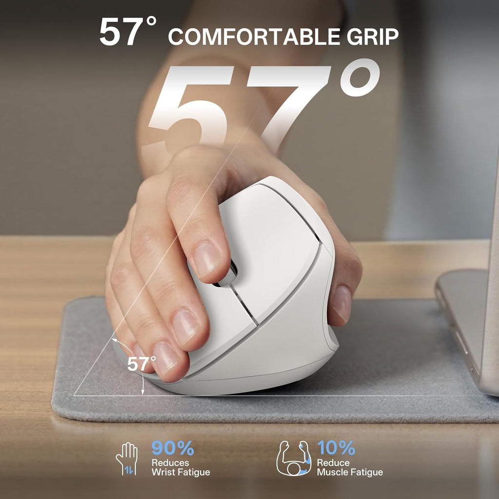 Ergonomic Mouse - Vertical Mouse with 800/1200/1600 Adjustable DPI, 6 Silent Buttons, Auto Power Saving,Light Weight