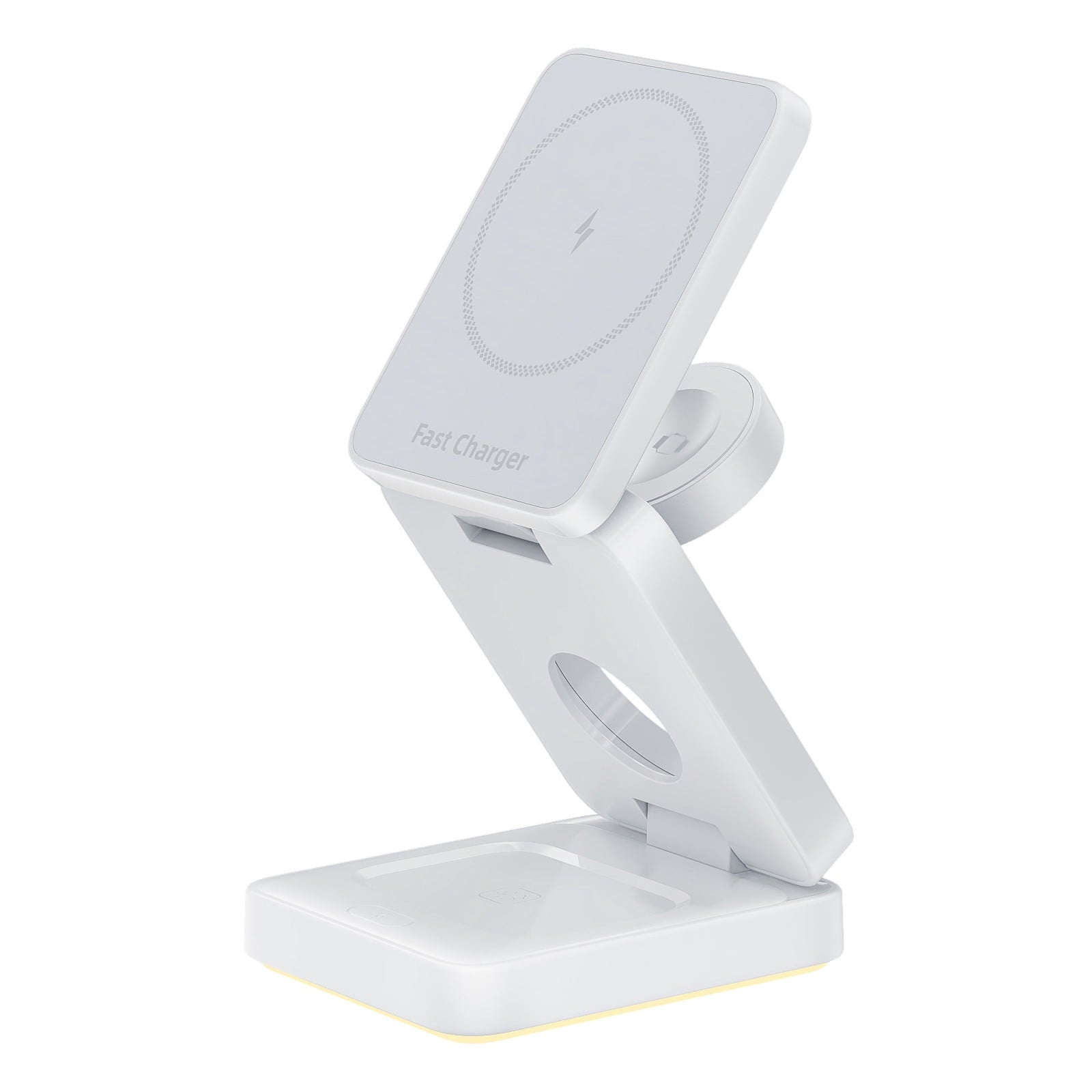 Foldable 3-in-1 Magnetic Wireless Charging Stand, 15W Fast Charging Station, Portable Fast Charging Stand with Adjustable Viewing Angles Portable Desk &amp; Travel Charging Dock