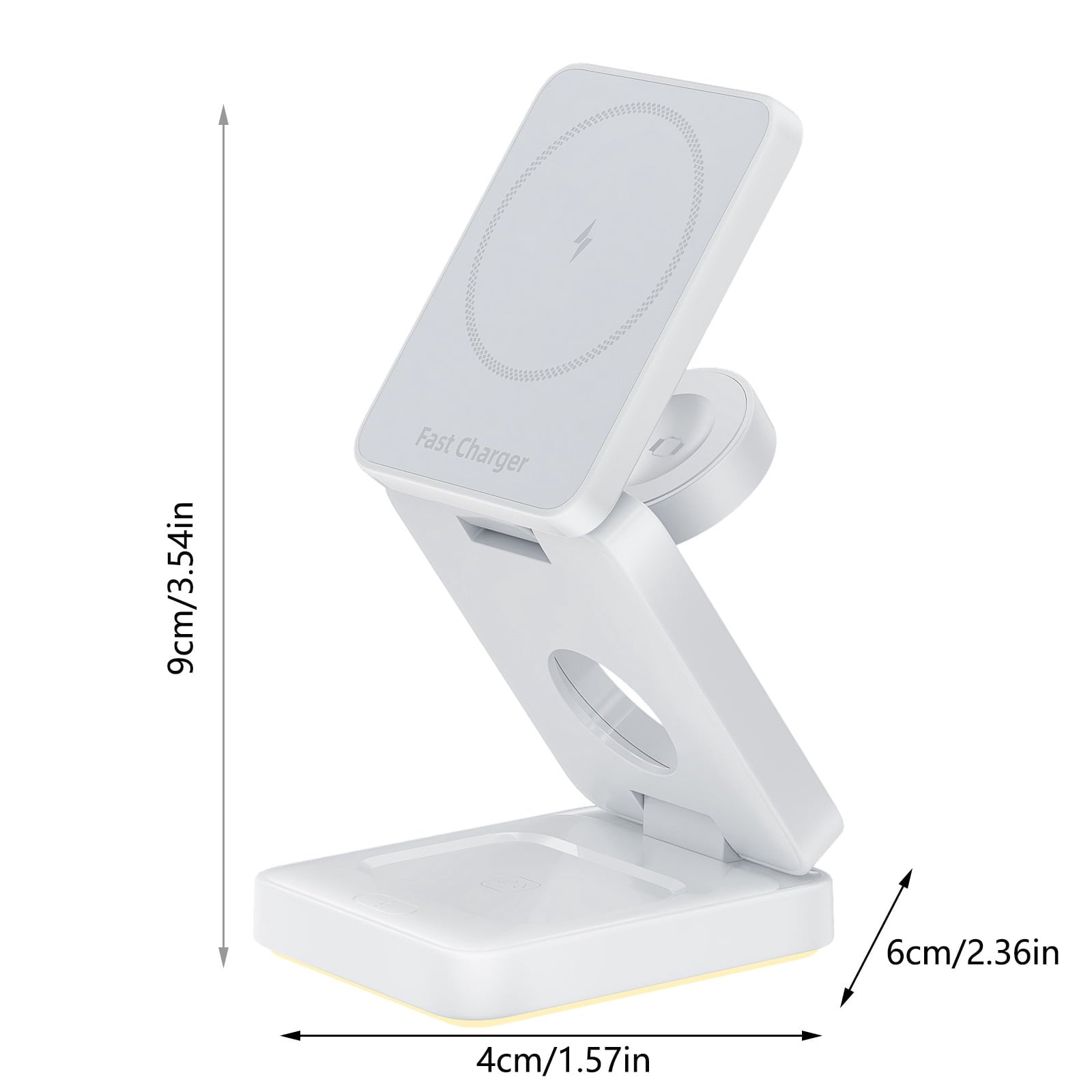 Foldable 3-in-1 Magnetic Wireless Charging Stand, 15W Fast Charging Station, Portable Fast Charging Stand with Adjustable Viewing Angles Portable Desk &amp; Travel Charging Dock