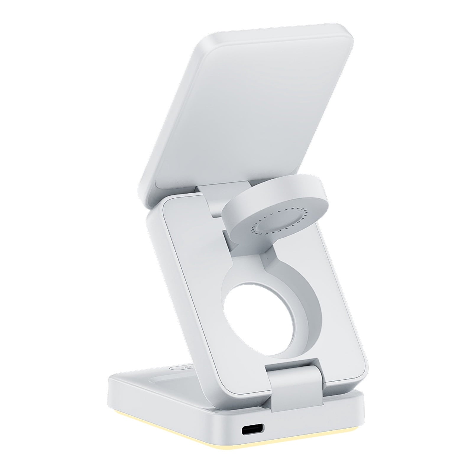 Foldable 3-in-1 Magnetic Wireless Charging Stand, 15W Fast Charging Station, Portable Fast Charging Stand with Adjustable Viewing Angles Portable Desk &amp; Travel Charging Dock