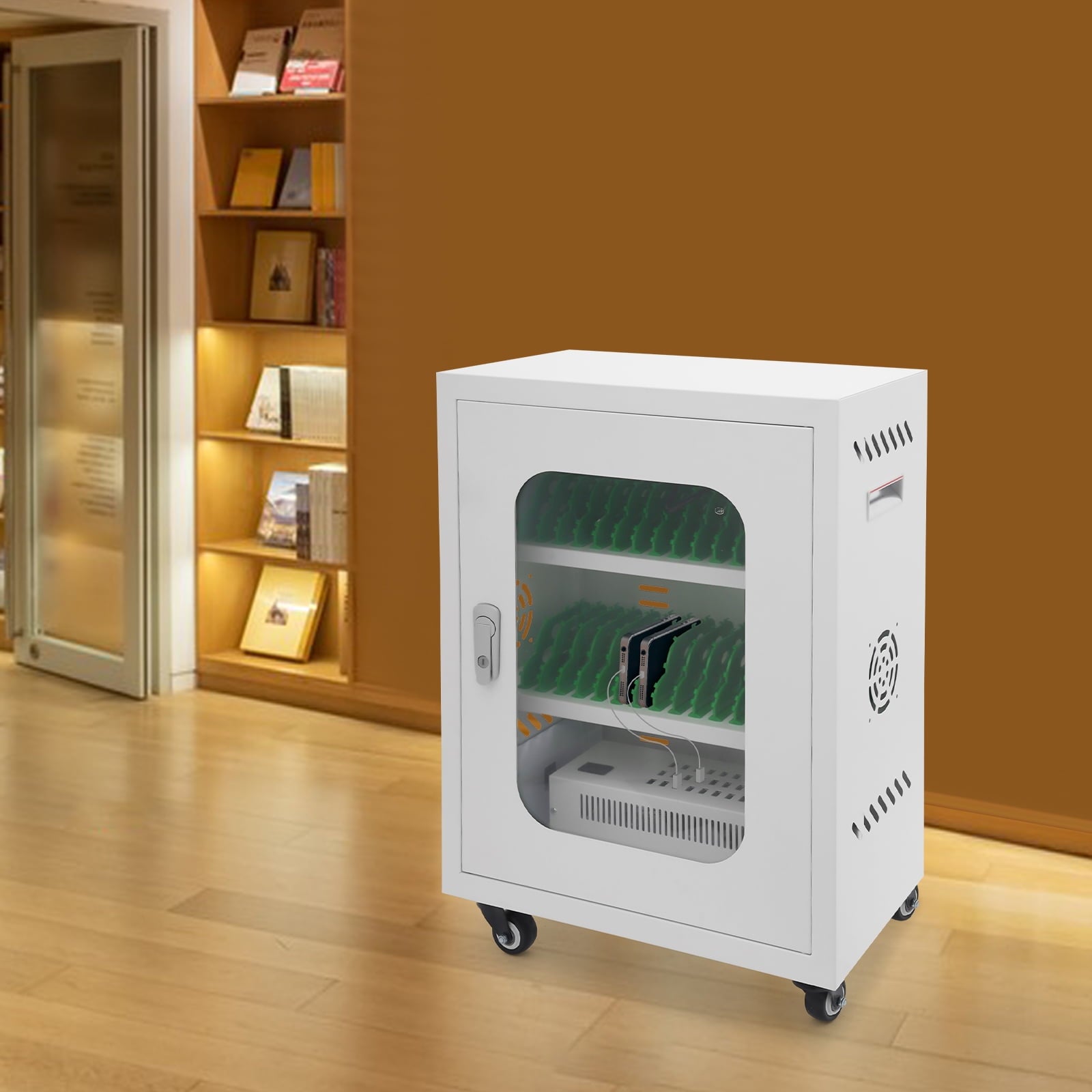 30-Device Charging Station, Mobile Charging Cabinet, Mobile Charging Cart