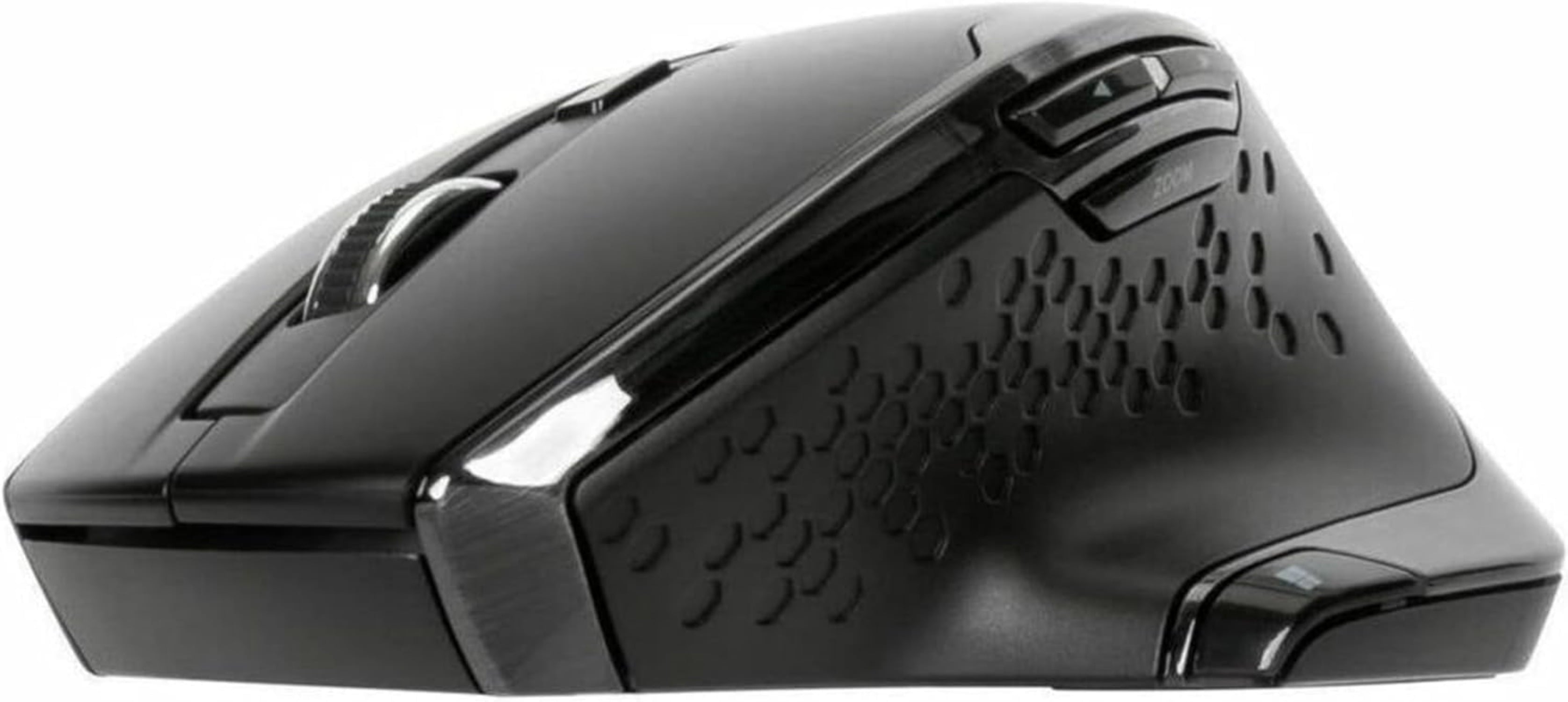 Wireless Ergonomic Mouse, 2.4GHz Connection with USB and Laser Precision, 7 Functional Buttons, Black