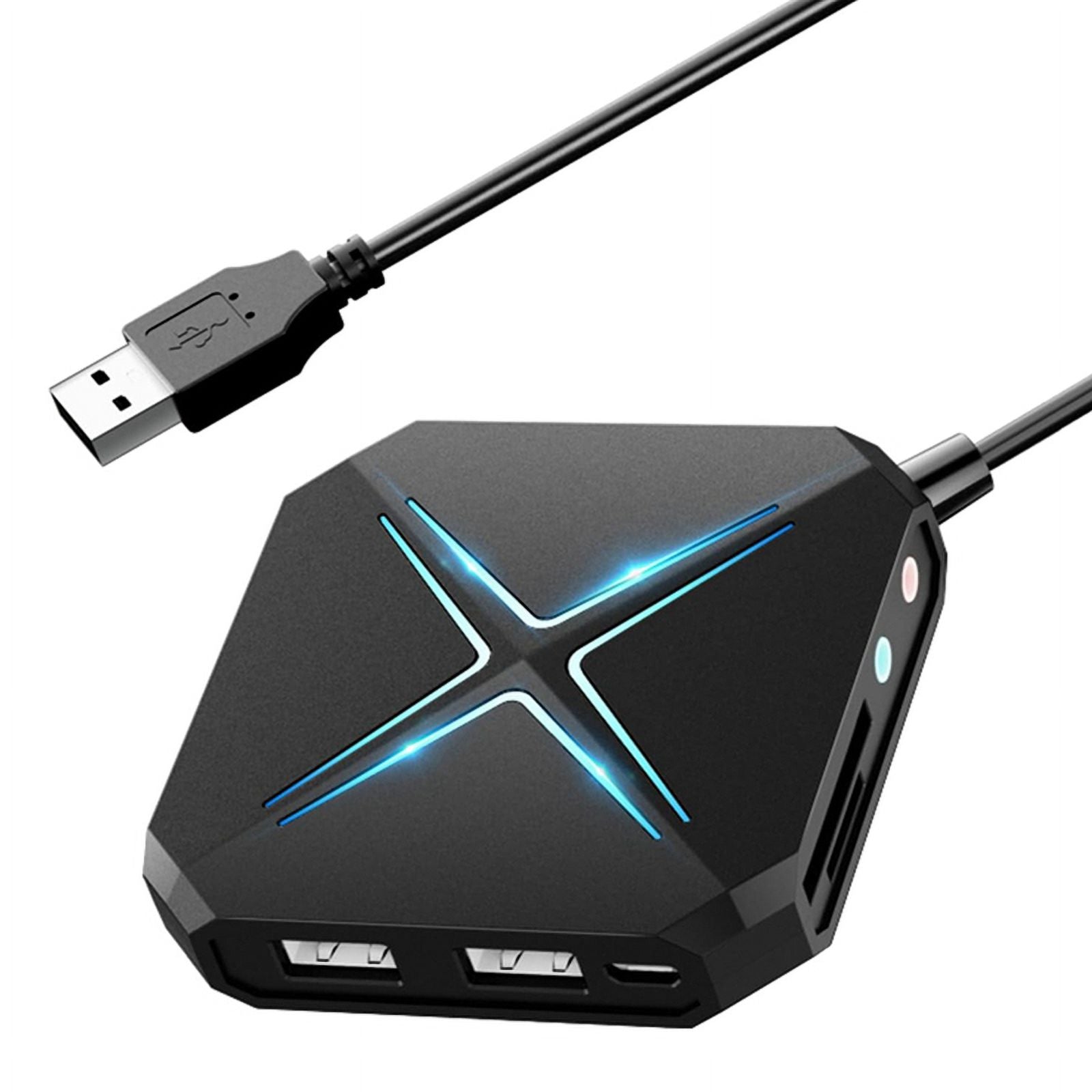 10-In-1 USB HUB Dock Station,USB Audio Adapter for PC , Laptops, Desktops, Stereo Sound Card with 3.5mm Interface plastic Black,1 * USB HUB Dock Station