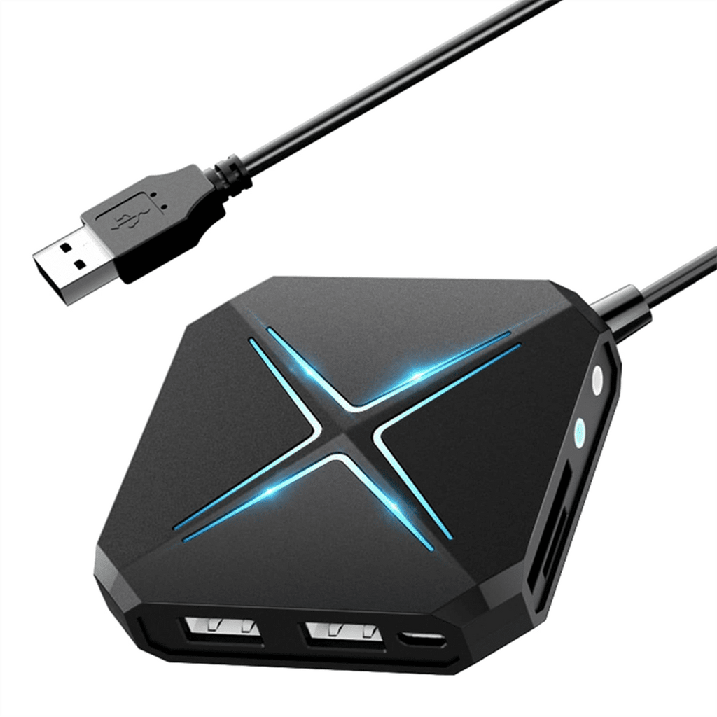 10-In-1 USB HUB Dock Station,USB Audio Adapter for PC , Laptops, Desktops, Stereo Sound Card with 3.5mm Interface plastic Black,1 * USB HUB Dock Station