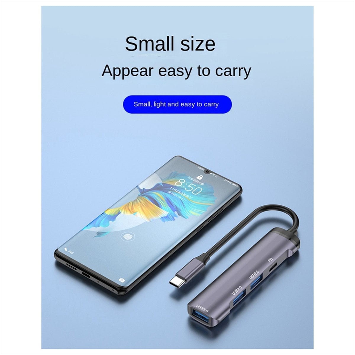 Hub Type-C to USB3.0 USB2.0 PD Adapter Docking Station for Computer Notebook Tablet USB Flash Drive Mobile Phone-B
