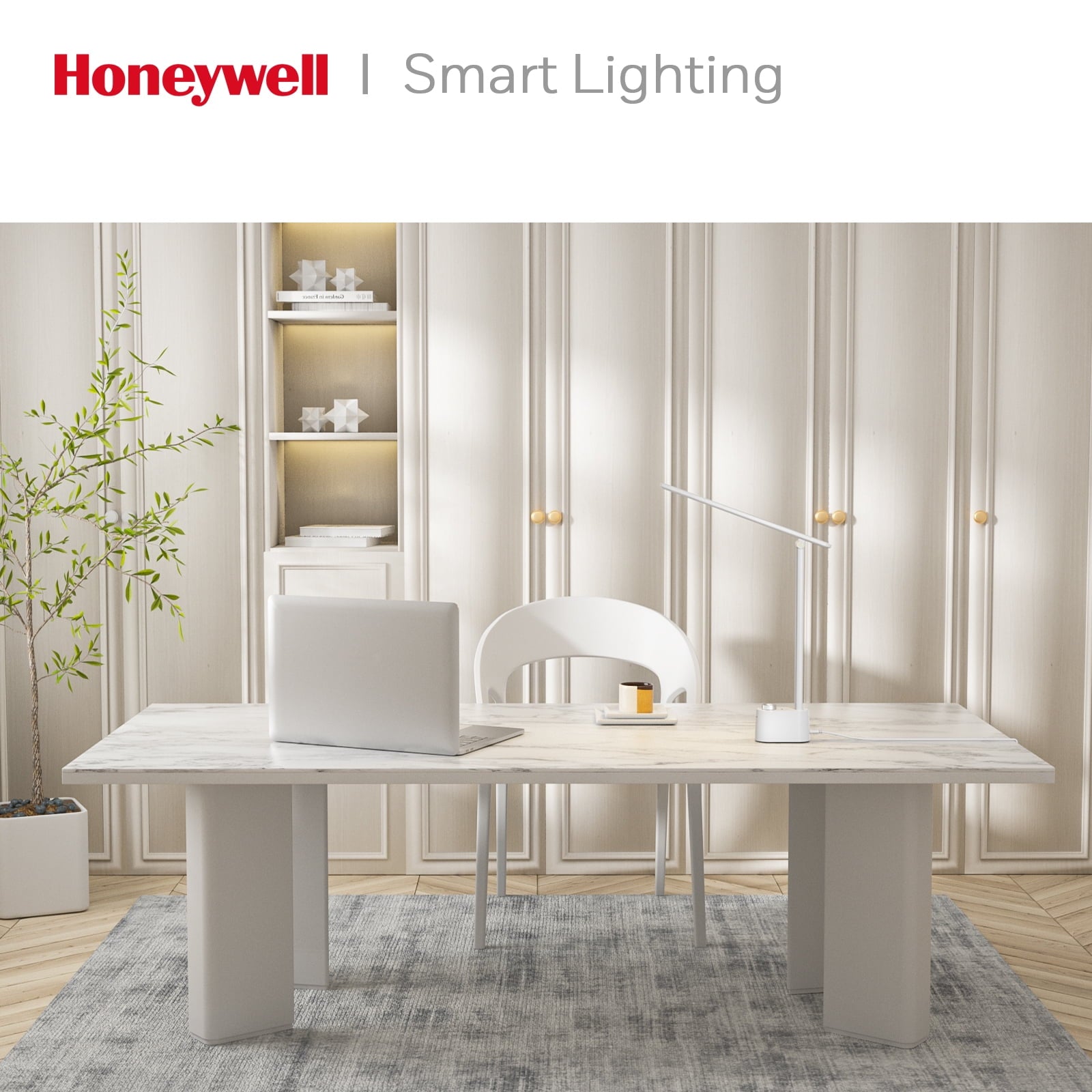 Honeywell HWT-H01 LED Desk Lamp Stepless Dimmable Table Lamp with USB A+C Dual Charging Port Eye-Caring Foldable Desk Light with 3 Color Modes for Home Office Bedroom Reading Study Sunturalux (Gray)