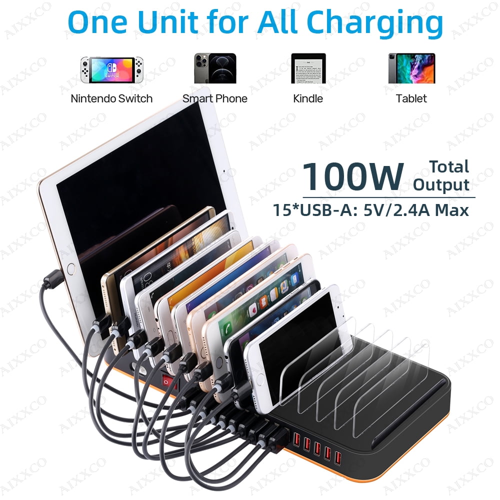 100W Universal 15 Ports Multi USB Fast Charger Charging Station Usb Quick Charge Phone Stand