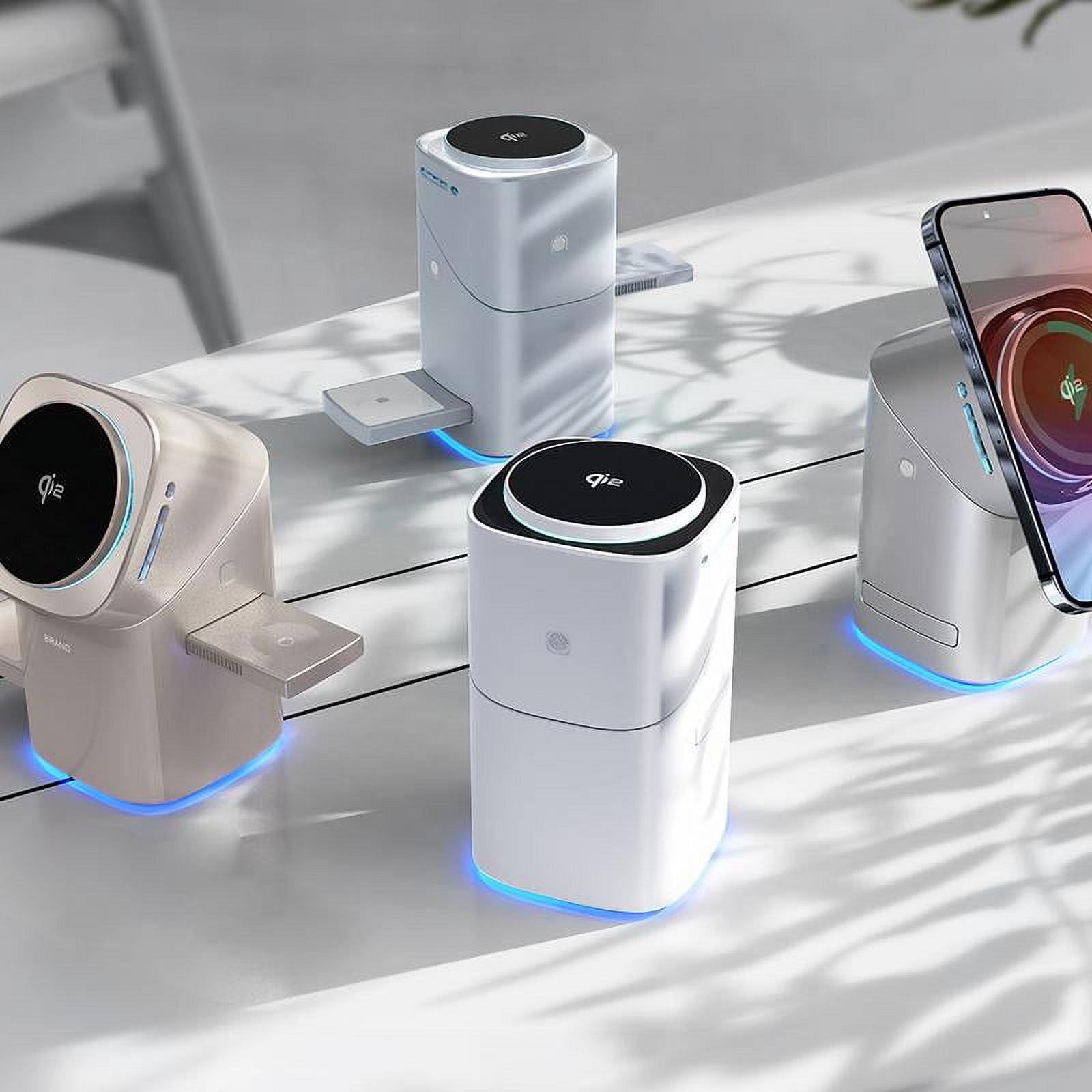 Three in one wireless charger, fast charging, Qi2 certified, suitable for, iPhone,iWatch, AirPods headphone charging stations, touch pop-up charging, easy to carry wireless charger,Wireless Multi