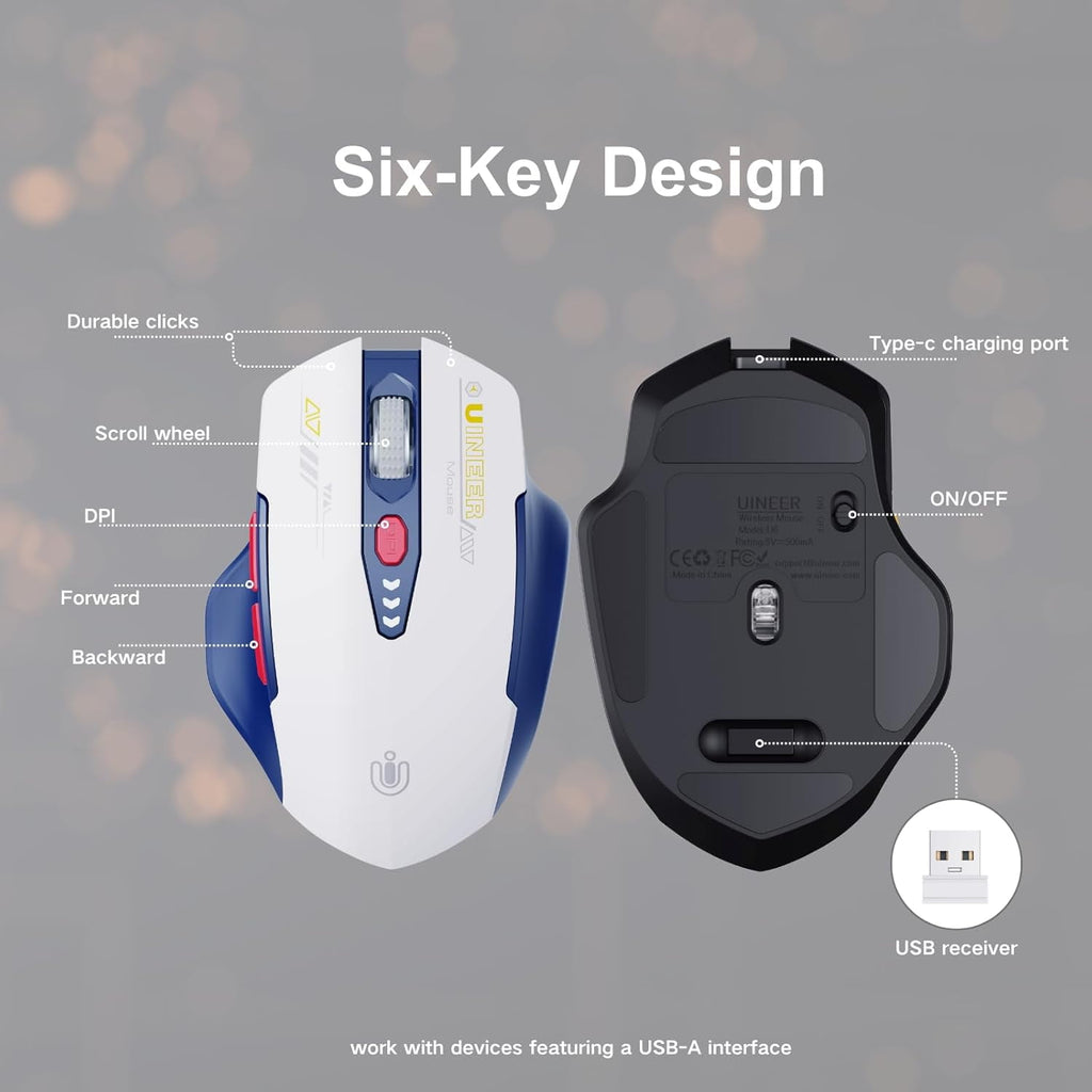 Wireless Mouse,Upgraded 2.4GHz Rechargeable (Battery Level Visible) Ergonomic Computer Mouse,4 Levels DPI, Wireless Mice for Laptop Computer(Matte Black)