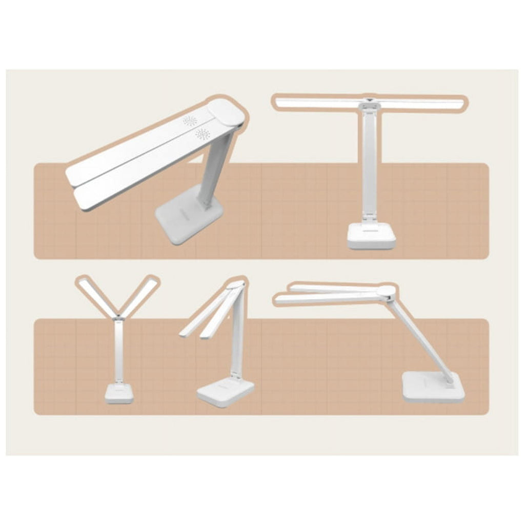 LED Desk Lamp 3 Level Dimmable Touch Night Light USB Rechargeable Eye Protection Foldable Desk Lamp Pink