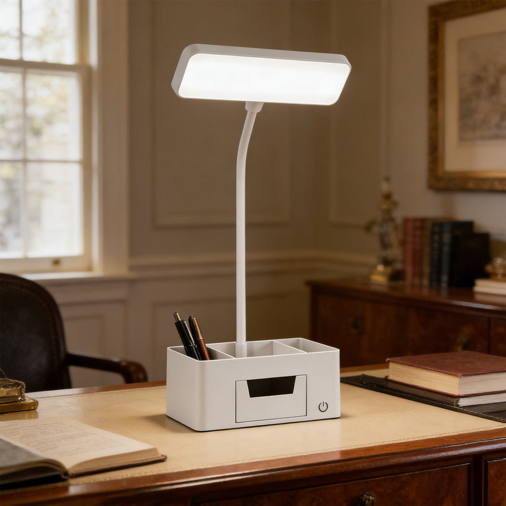 Desk Lamps for Home Office, Small LED Desk Lamp, Rechargeable Table Lamp with USB Charging Port, 3 Color Modes and Adjustable Arm, Dimmable Lamp for Desk, Study Lamp for Computer Desktop Task