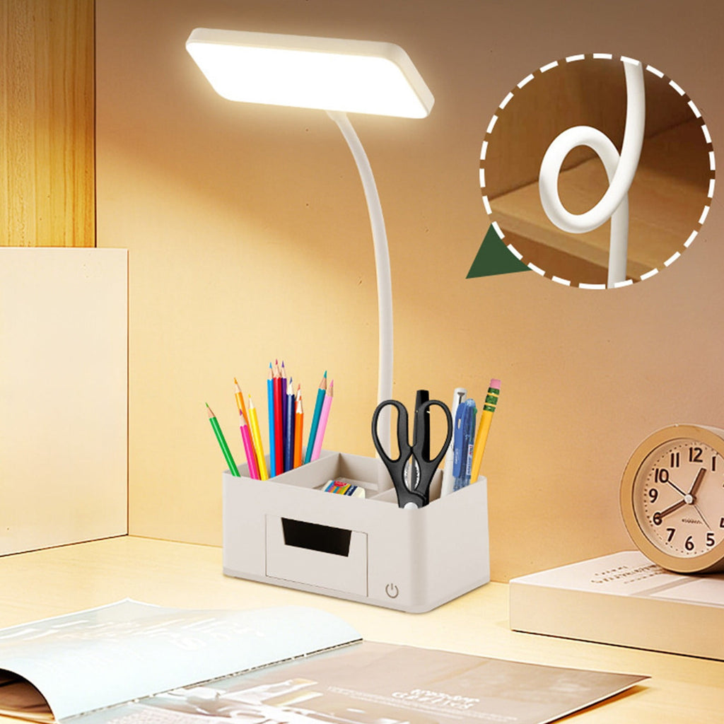 Desk Lamps for Home Office, Small LED Desk Lamp, Rechargeable Table Lamp with USB Charging Port, 3 Color Modes and Adjustable Arm, Dimmable Lamp for Desk, Study Lamp for Computer Desktop Task