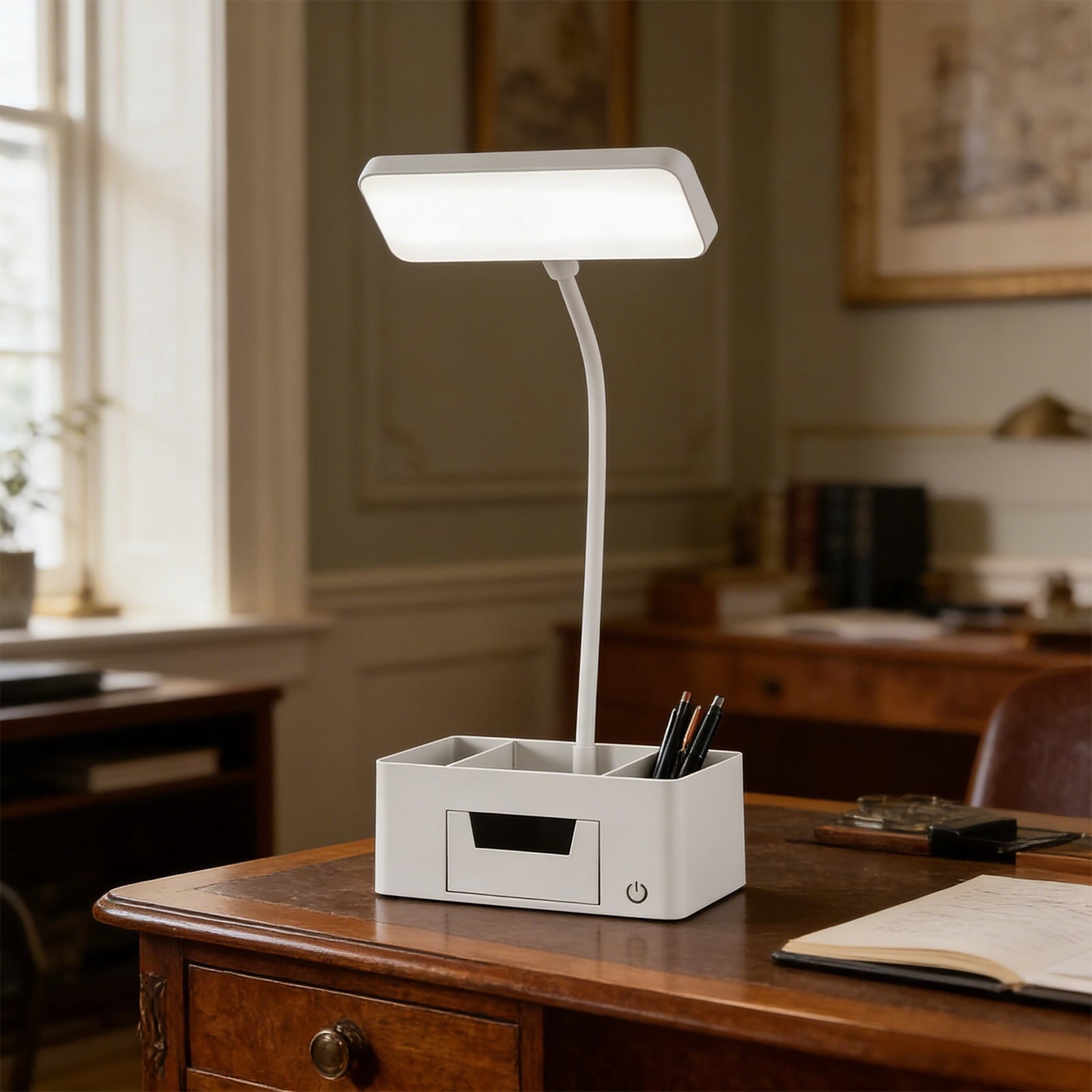 Desk Lamps for Home Office, Small LED Desk Lamp, Rechargeable Table Lamp with USB Charging Port, 3 Color Modes and Adjustable Arm, Dimmable Lamp for Desk, Study Lamp for Computer Desktop Task