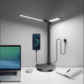 15W Dual Head Desk Lamp with Night Light &amp; 45mins Timer - Architect Task Lamp, Dimmable Brightness, USB Powered Eye-Caring Foldable Table Light for Working, Home, Office, Reading, Bedtime (5Colors）