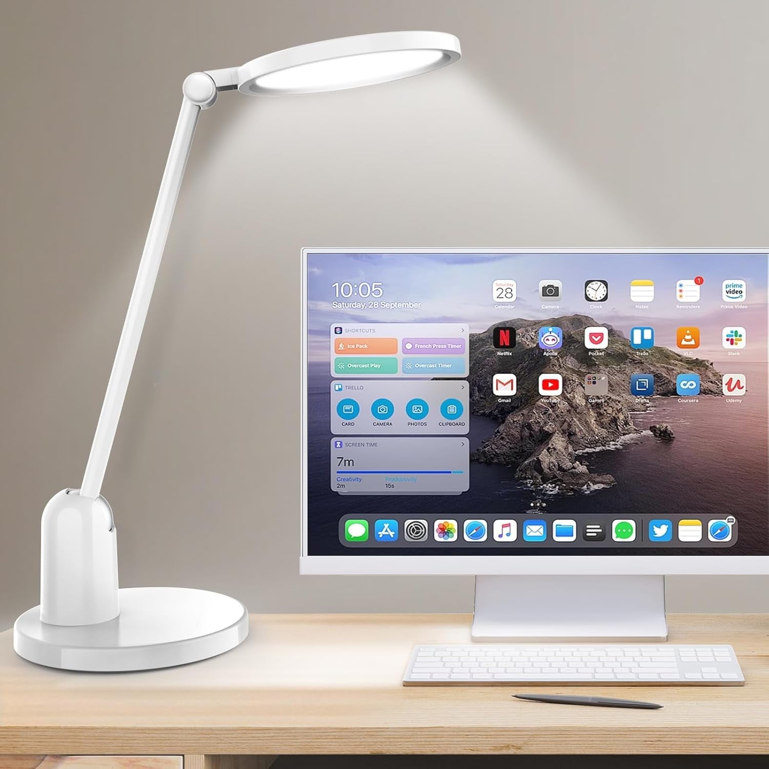dxynlzq Desk Lamps for Home Office with Stable Base  1000LM Ultra Bright Eye-Caring Desk Light  3000K-6000K Dimmable Table Lamp with Stepless Dimming &amp;amp; Timing Function for Work  Readi