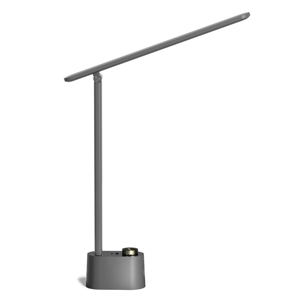 Honeywell HWT-H01 LED Desk Lamp Stepless Dimmable Table Lamp with USB A+C Dual Charging Port Eye-Caring Foldable Desk Light with 3 Color Modes for Home Office Bedroom Reading Study Sunturalux (Gray)